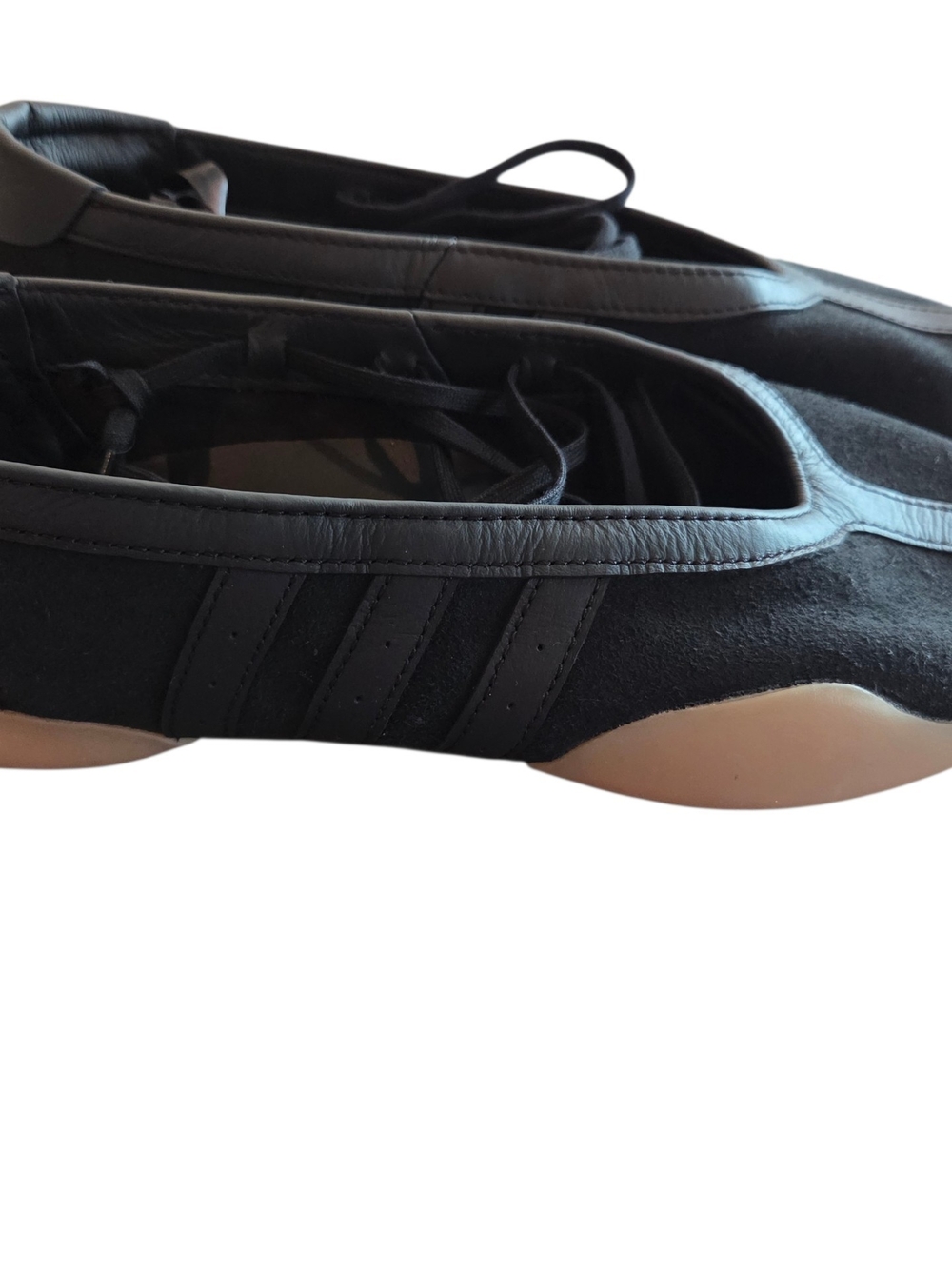 NWT Adidas Women's Black Lace Up Ballet Flats with Gum Outsole 10